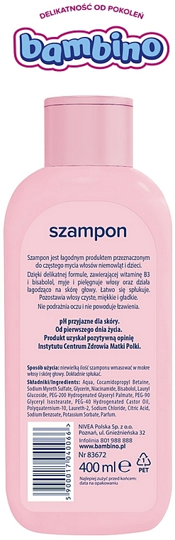 bambino skład szampon