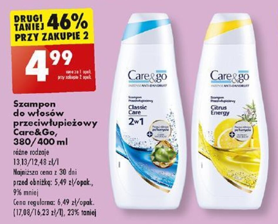 szampon care&go przeciwłupieżowy z odżywką