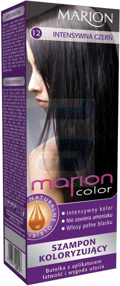 marion color 12 intensywna czerń szampon koloryzujący do 24 myć