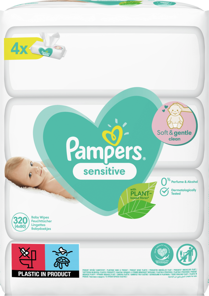 pampers sensitive chusteczki nawilżane sensitiv 6x56 szt