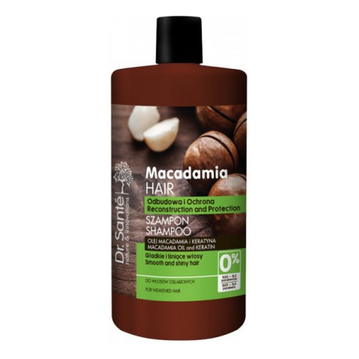 dr sante macadamia hair szampon do włosów osłabionych odbudowujący