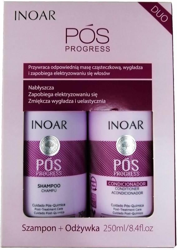 inoar pos progress szampon odżywka po keratynowym prostowaniu 2x250ml