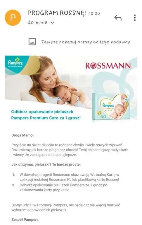 pieluchy pampers premium care 3 rossman