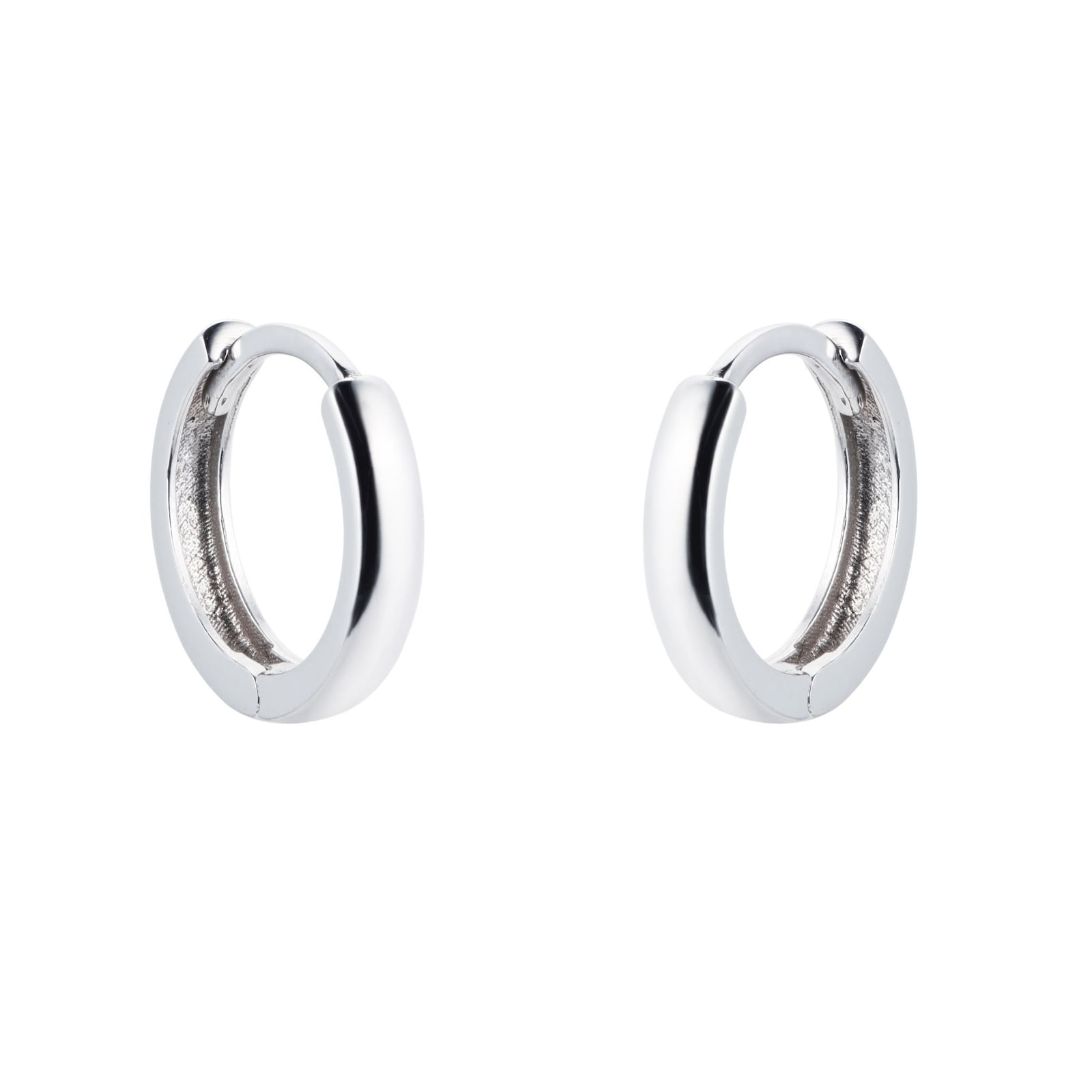 white gold huggie earrings