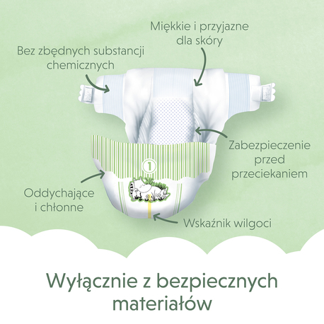 ekologiczne pieluszki jednorazowe newborn 2-5 kg 25 szt muumi