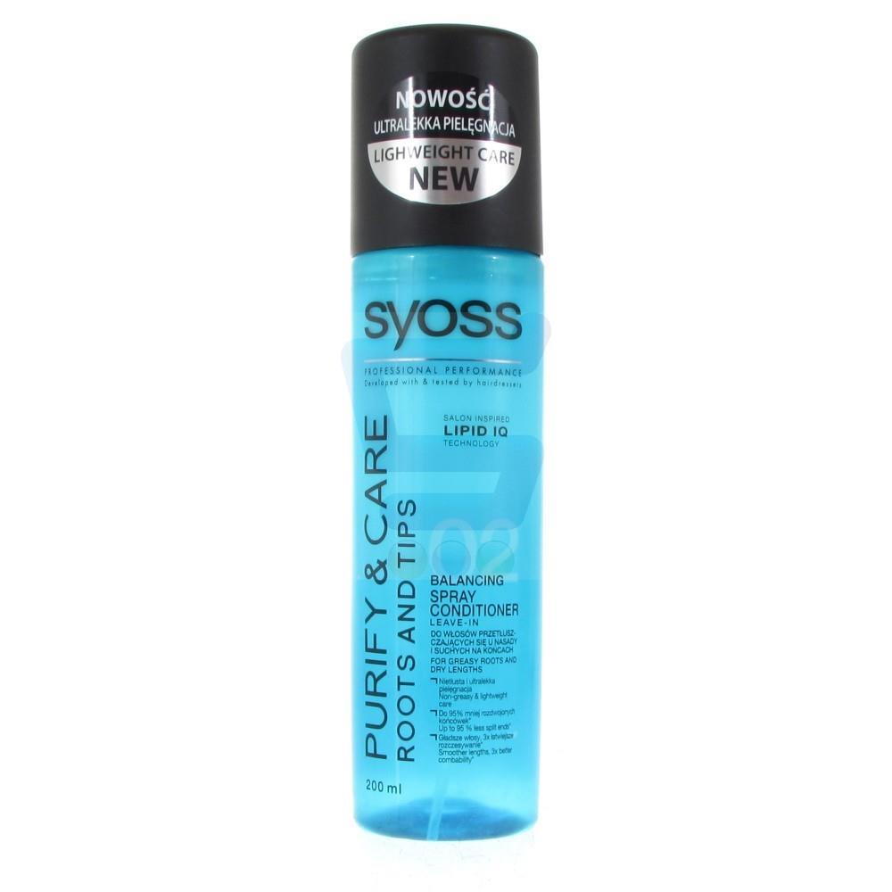 syoss purify & care odżywka do włosów w sprayu