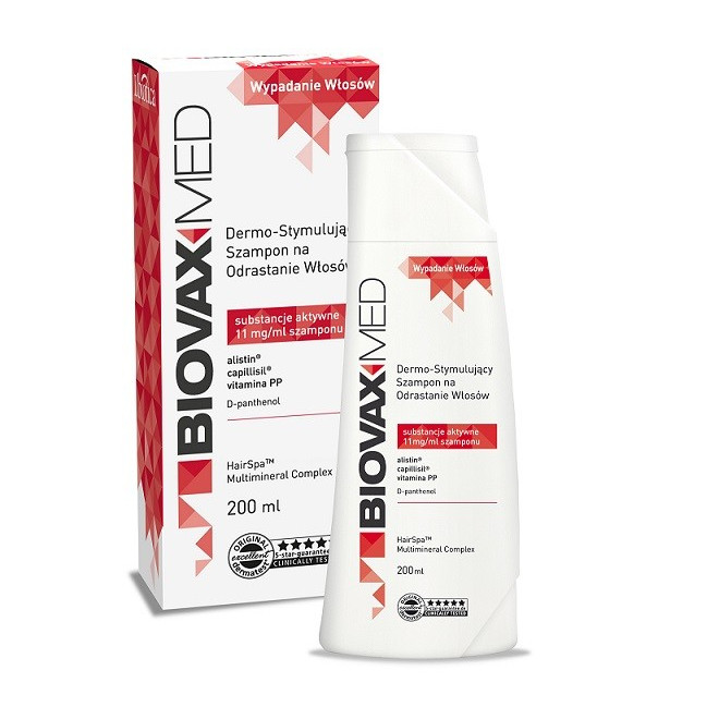 lbiotica biovax med dermo-stymulujący szampon na odrastanie włosów 200ml