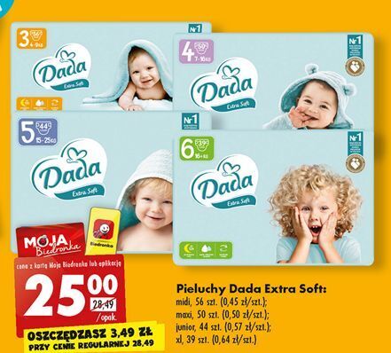 pieluchy dada soft biedronka cena