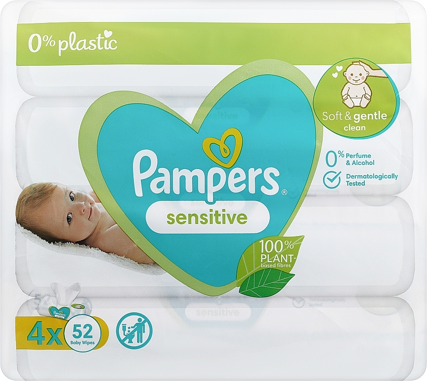 pampers chusteczki nawilżane dla niemowląt 4 x 52 szt