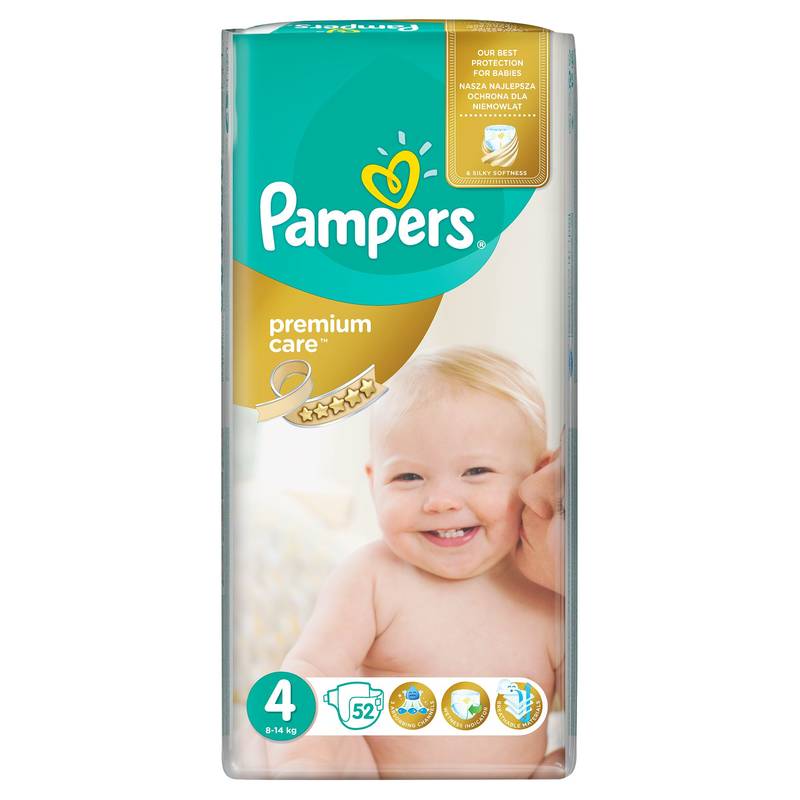 pampers premium care maxi 4 pieluszki 8-14kg 52 sztuki