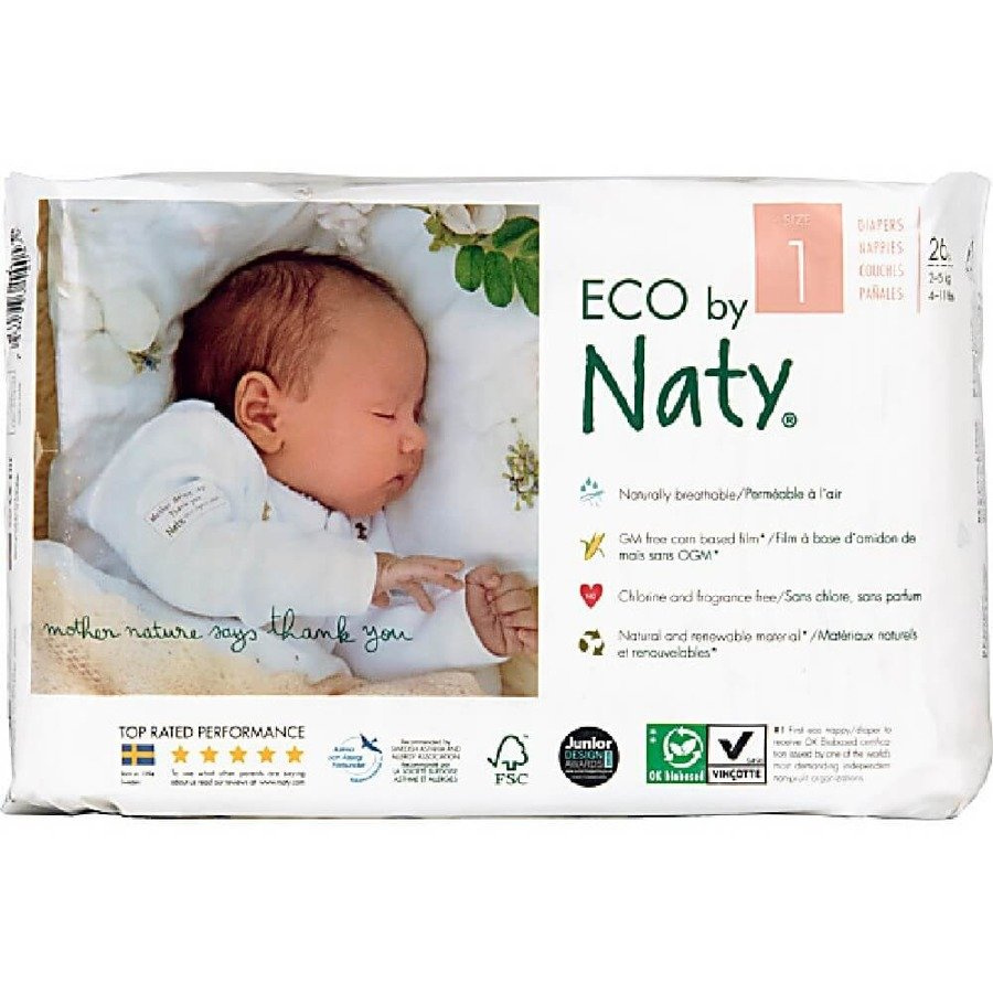 naty ekologiczne pieluszki jednorazowe newborn 2-5 kg 26 szt