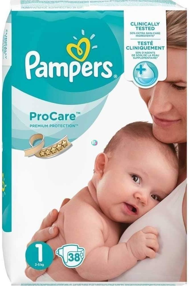 pampers procare pieluchy rozmiar 0 1-2 5kg 38 sztuk