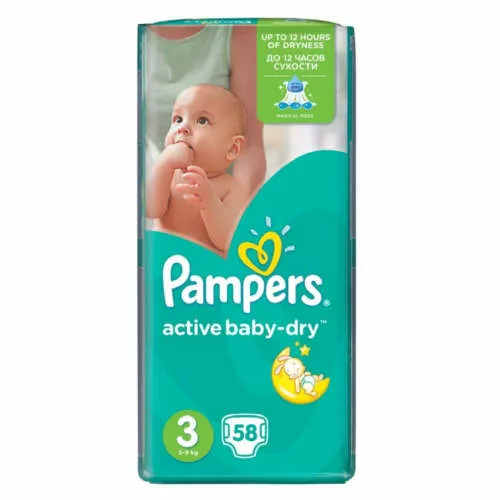 pampers active baby-dry pieluchy 3 midi