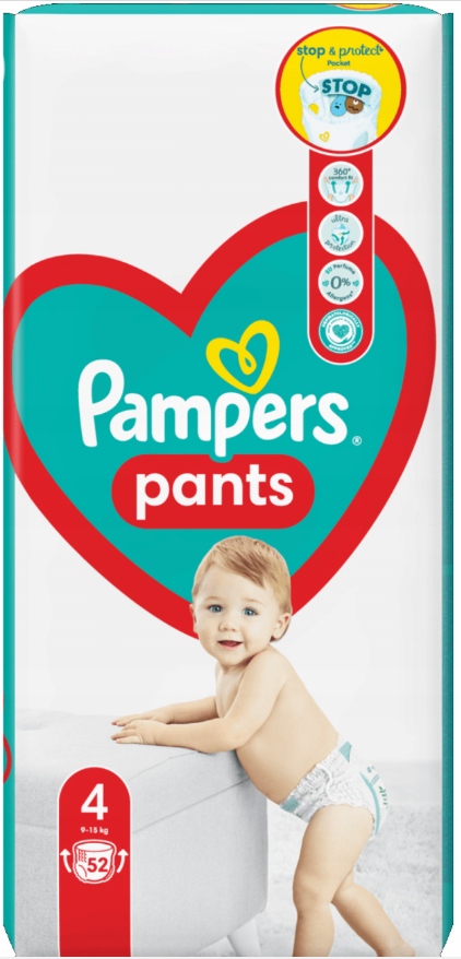 pampers pants 4 52szt