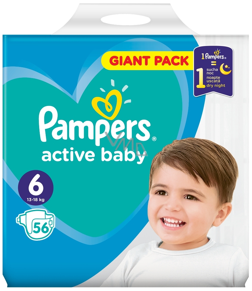 pampers active baby 6 13-18 kg 96 szt mega