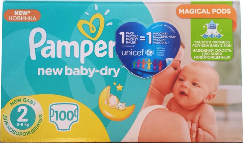 pampers new baby 2 mini 3-6kg giant pack 100szt