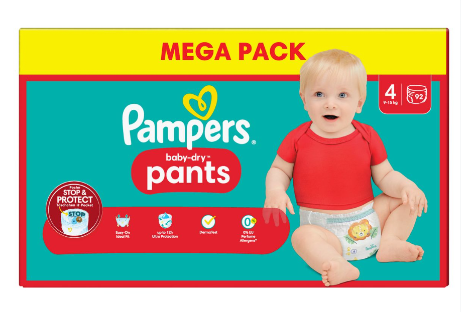 pampers mega paka beby-dry pants 4