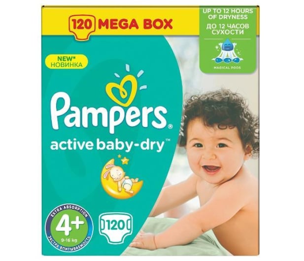 pampers active baby 4+ maxi plus 120 szt