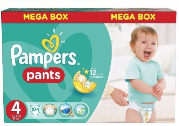 pampers pants 4 mega box maxi 104szt