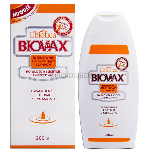 biovax szampon intensywnie regenerujący do włosów suchych zniszczonych 200 ml