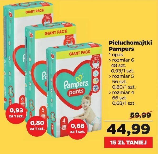 netto pieluchomajtki pampers