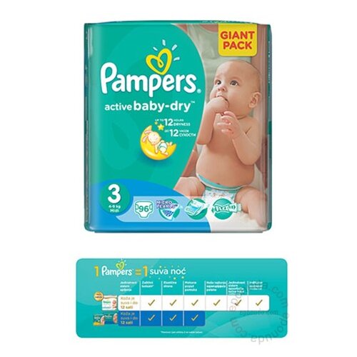 pampers active baby dry 3 cena