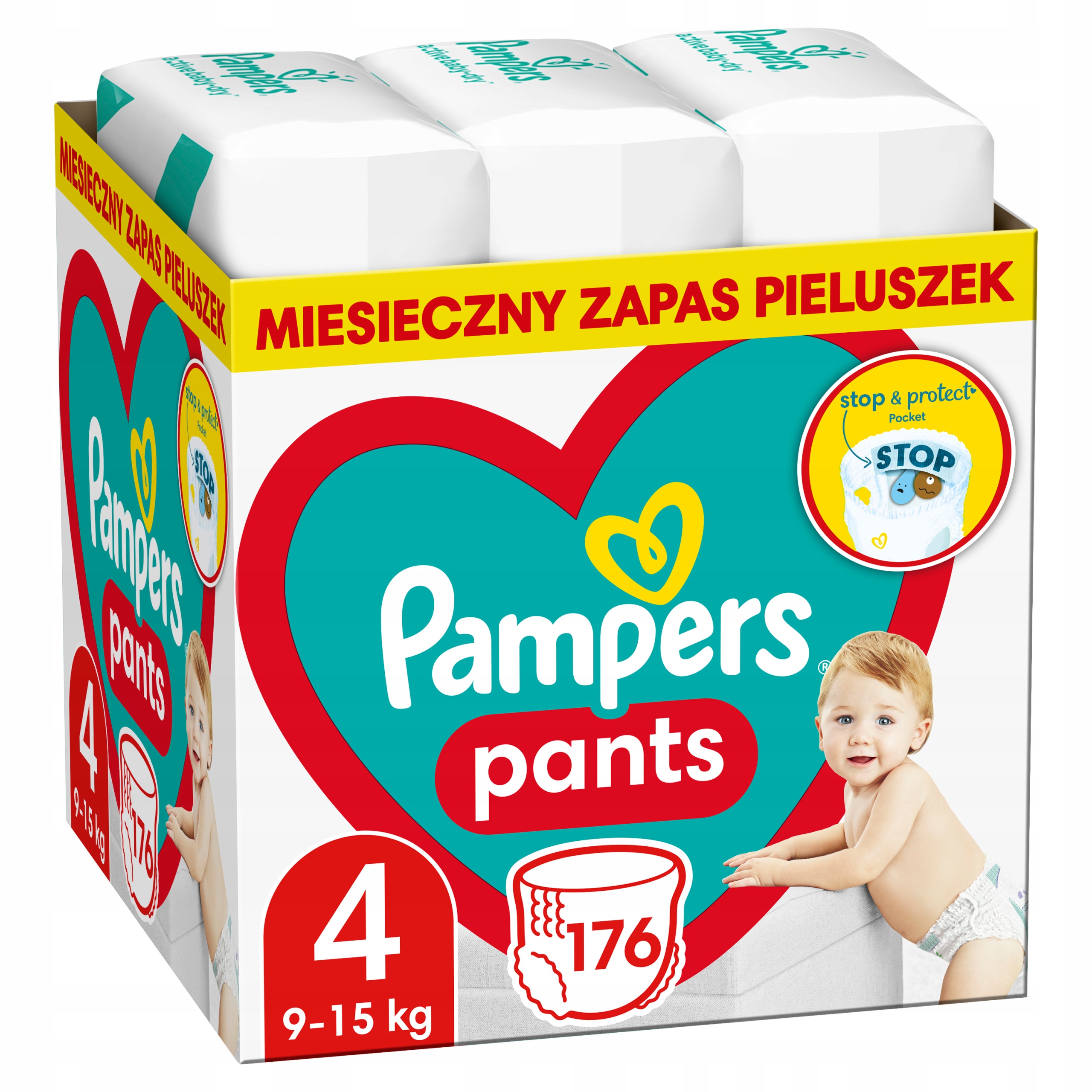 pampers pieluchomajtki pants zapas 4 maxi 176 szt