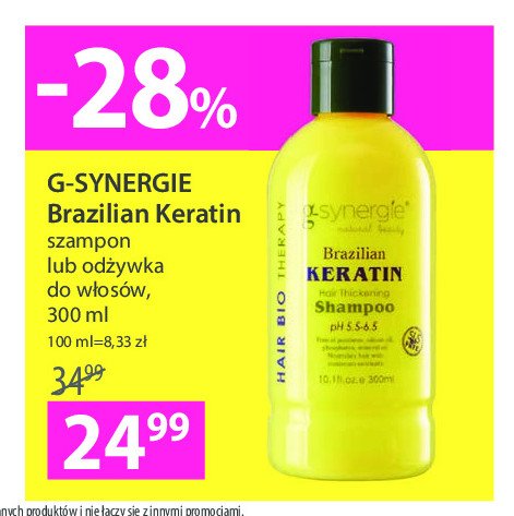 g-synergie keratin szampon do włosów farbowanych o