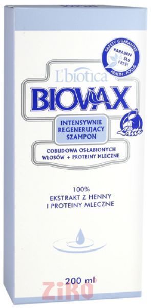 lbiotica biovax latte szampon odbudowa włosów osłabionych 200 ml