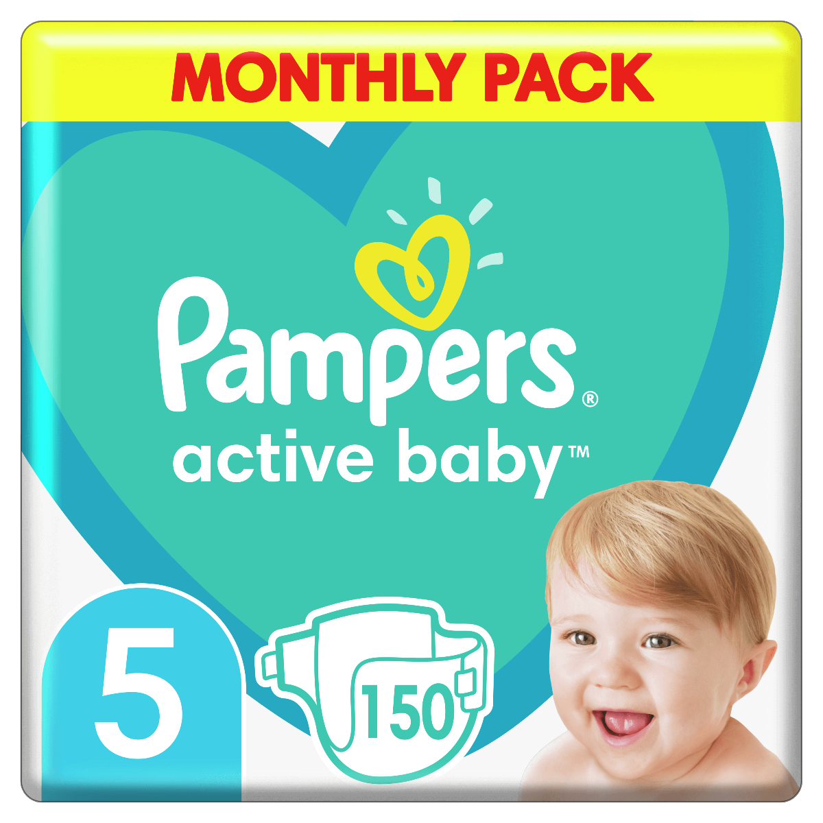 pampers active baby-dry pieluszki 3 midi 150 sztuk