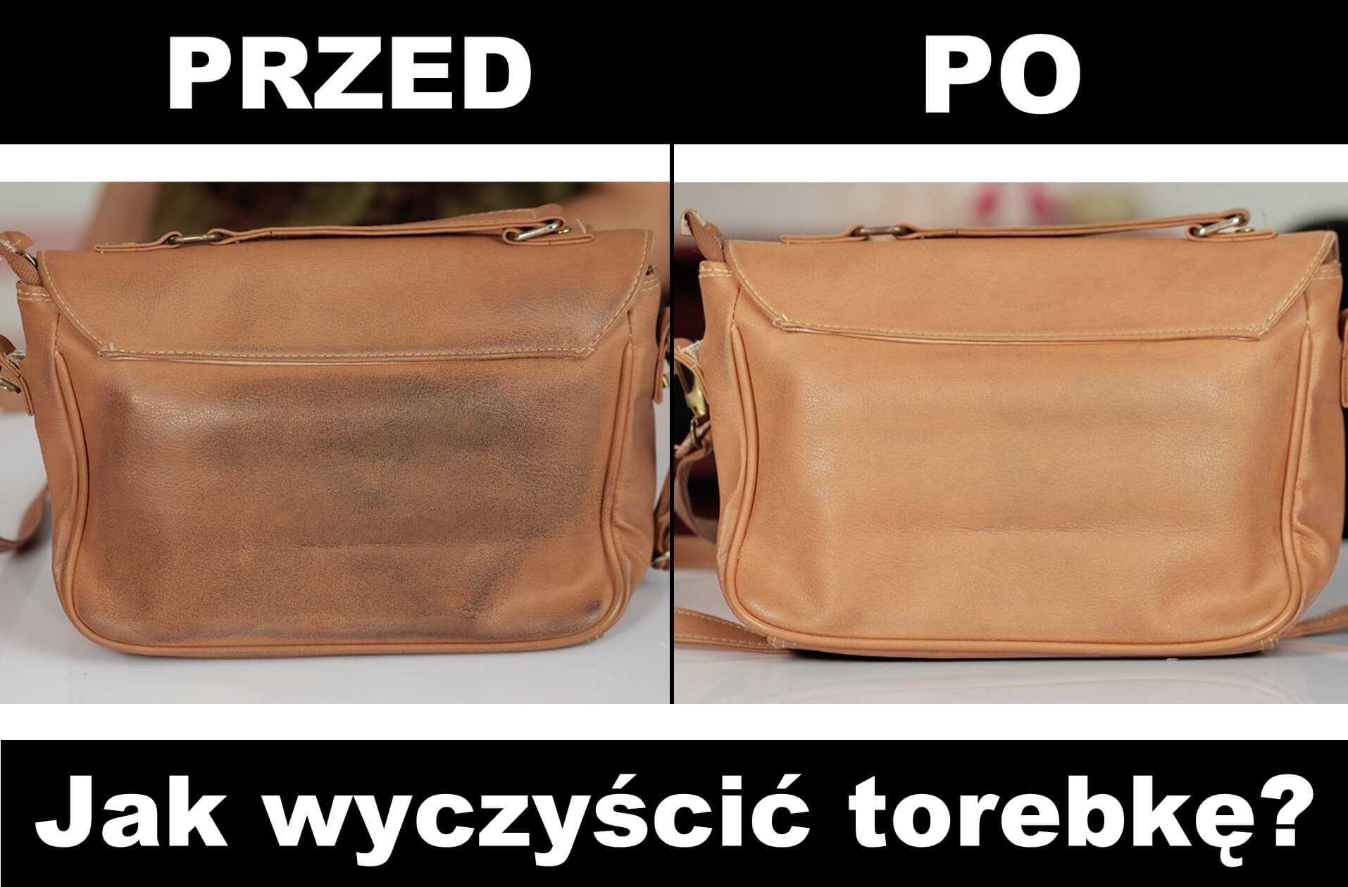 czyszczenie skórzanej torebki chusteczkami pampers