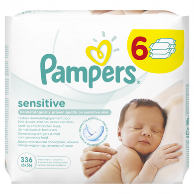 pampers sensitive chusteczki 6x56 szt