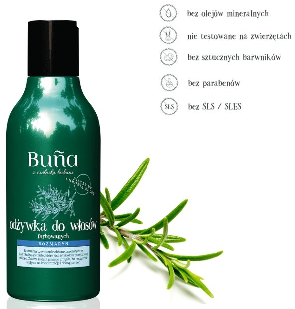 buna rozmaryn odżywka do włosów farbowanych 180 ml