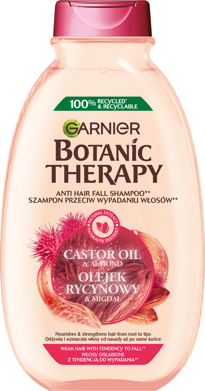 garnier szampon z rycyną do włosów łamliwych