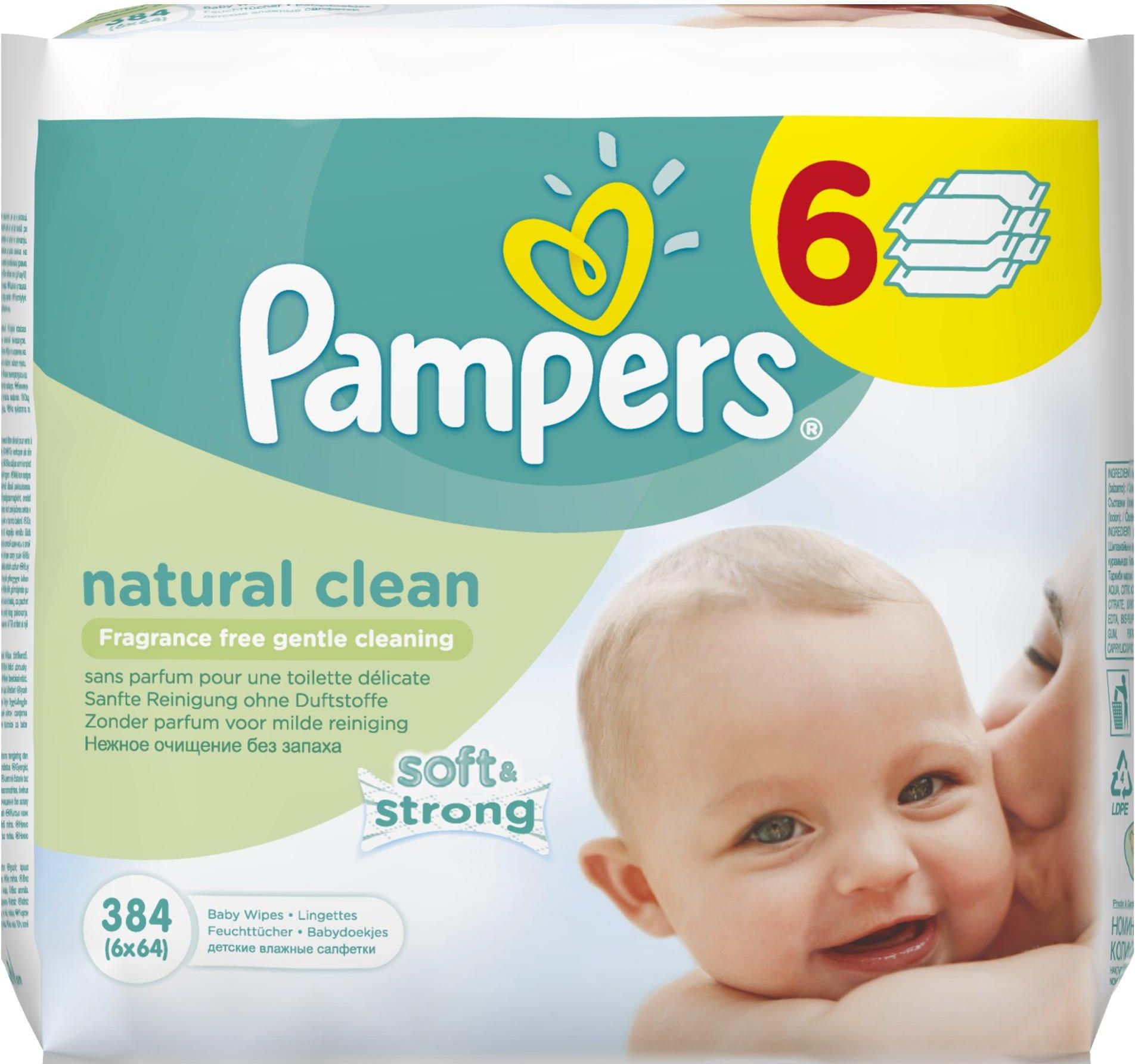 pampers natural clean chusteczki pielęgnacyjne 64 szt