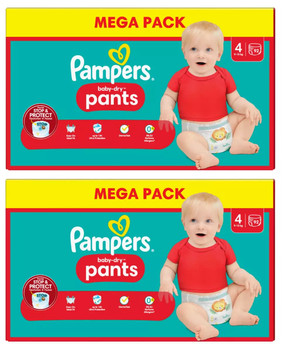 pampers baby dry pants couches-culottes taille 4 9-15 kg pack