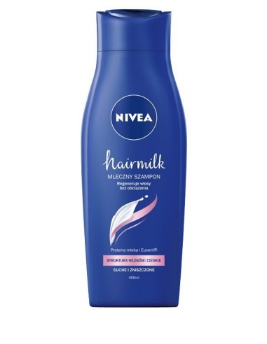 nivea hairmilk szampon pielęgnujący do włosów o strukturze cienkiej