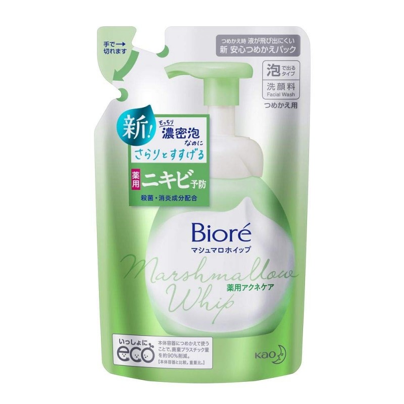 Biore Marshmallow pianka do mycia twarzy pielęgnacja trądziku uzupełnienie 130ml