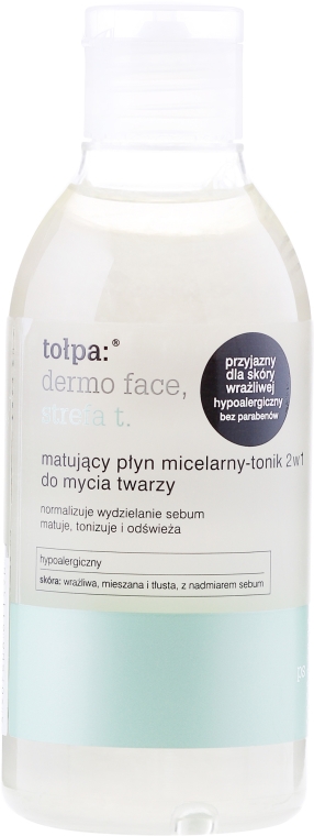 matujący płyn micelarny-tonik 2w1 do mycia twarzy 400ml clean micellar