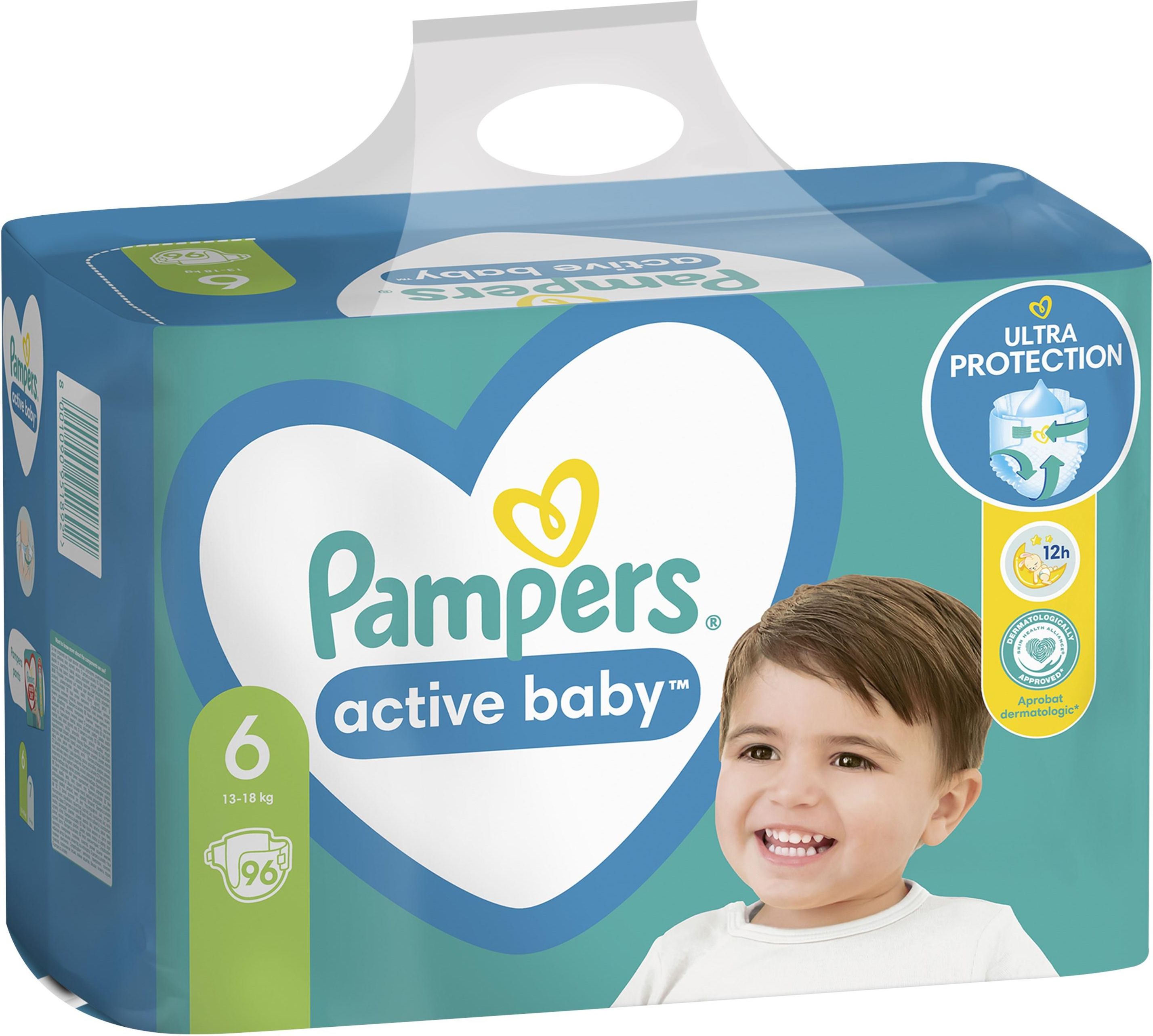 pieluchy pampers active baby 6 mb plus extra large 124sztuki