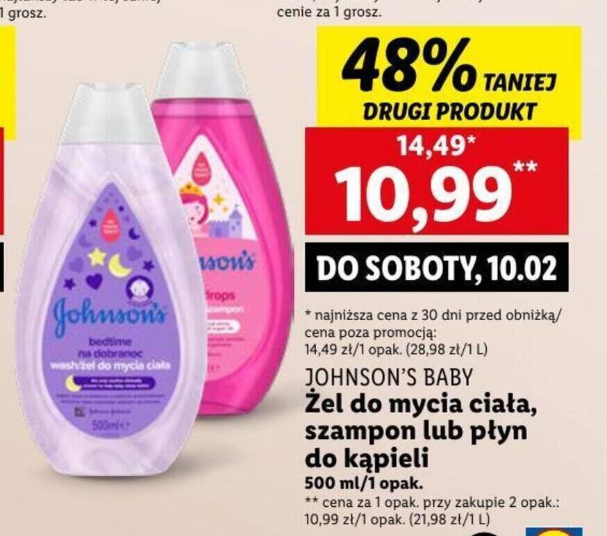 żel do mycia ciała lub szampon johnsons baby