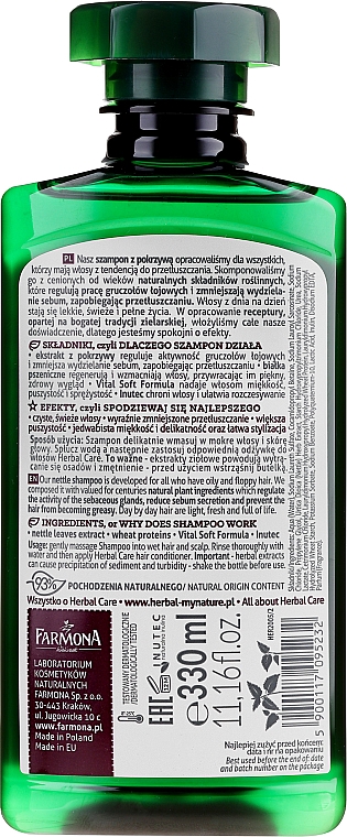 farmona herbal care szampon pokrzywa skład