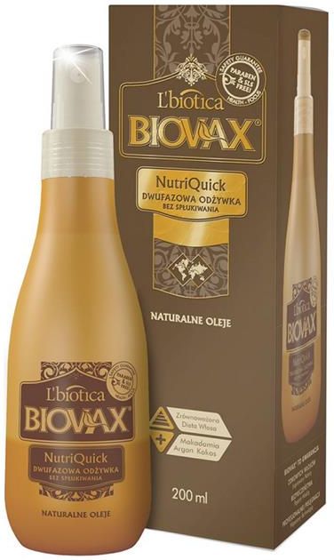 biovax nutriquick odżywka do włosów argan kokos