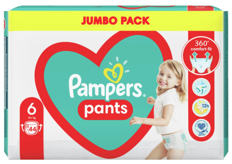 pieluchomajtki pampers 6 44 szt