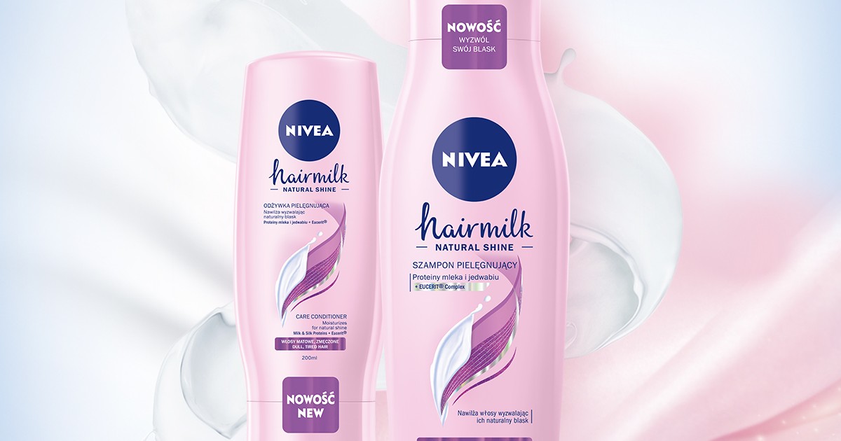 nivea hairmilk szampon pielęgnujący włosy matowe zmęczone natural shine