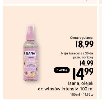 promocja tylko w rossmann isana intensiv 2in1 olejek do włosów