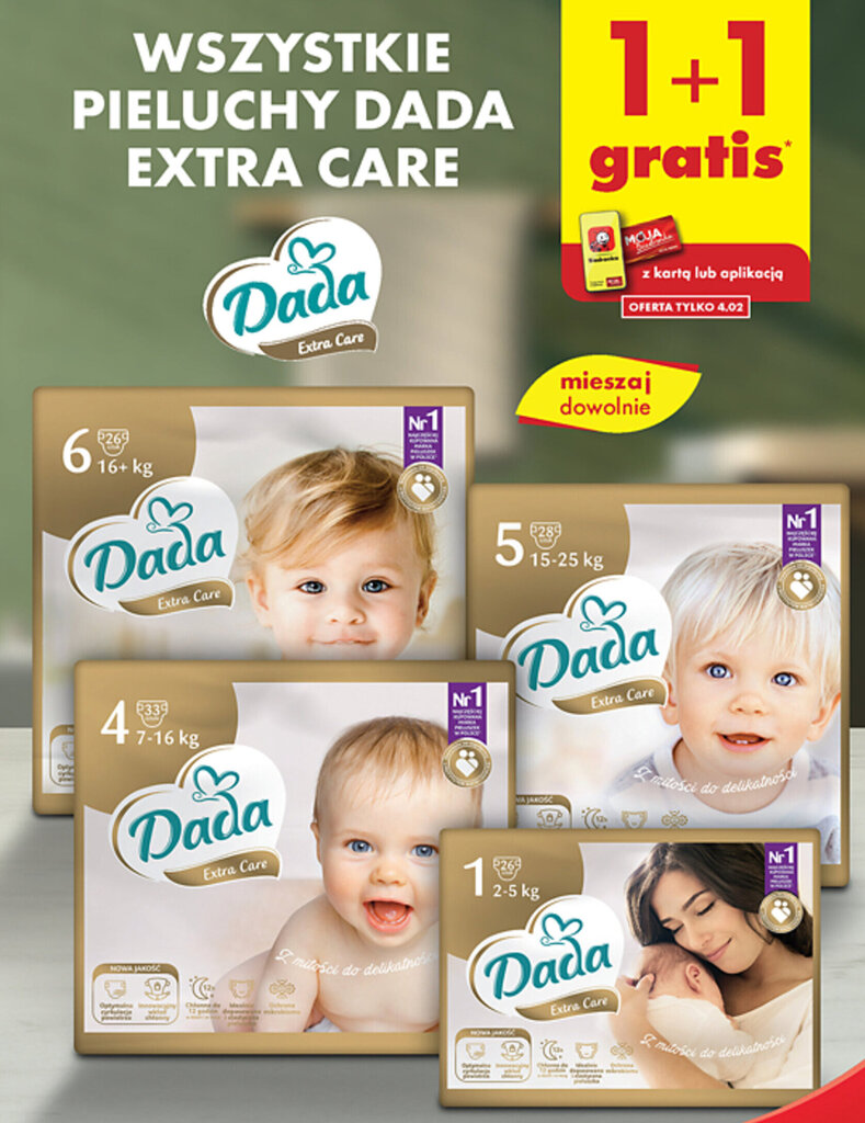 pieluchy dada extra care 4 biedronka promocja