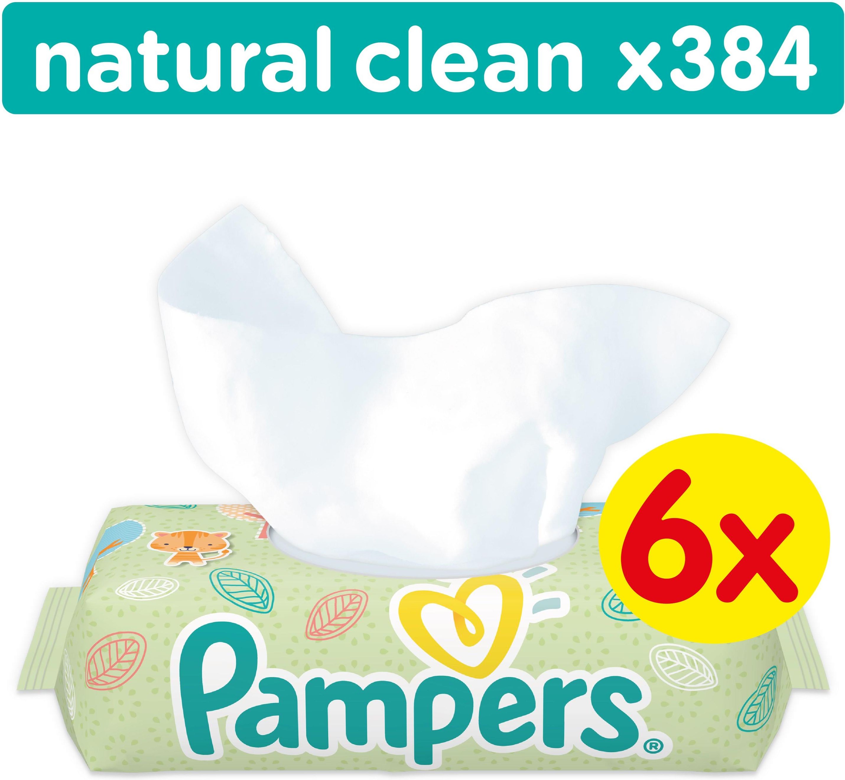 pampers natural clean chusteczki nawilżane 2x64szt