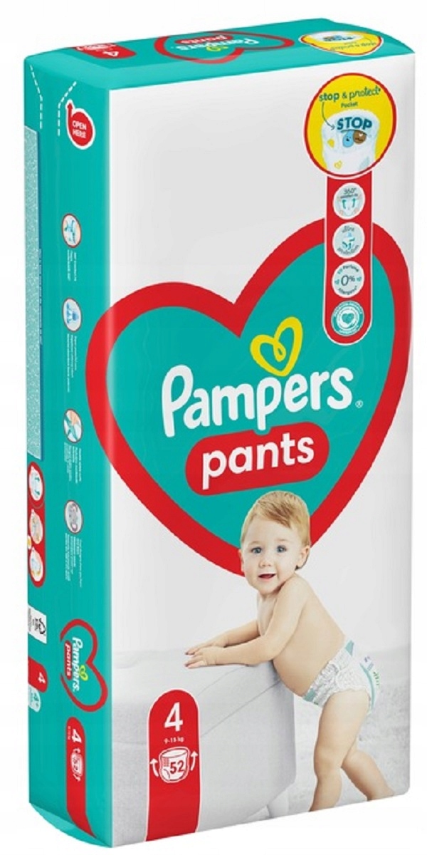 pampers pants pieluchomajtki 4 9-15 kg 52 szt