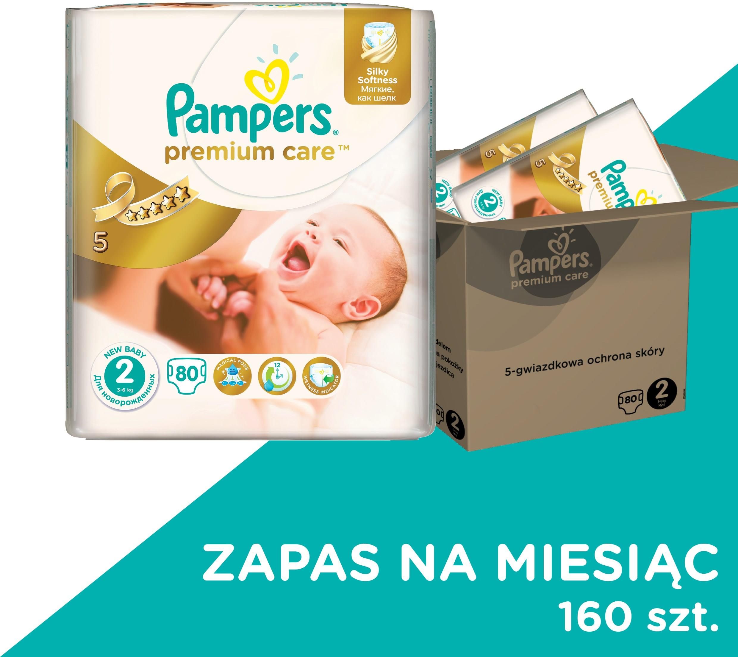 pampers premium care 2 mini 3-6 kg pieluchy 80 szt